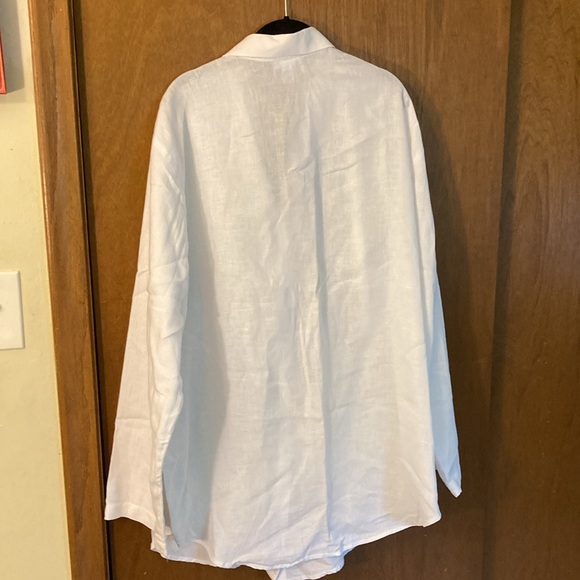 White linen button front tunic 1x Soft Surroundings - Picture 4 of 5